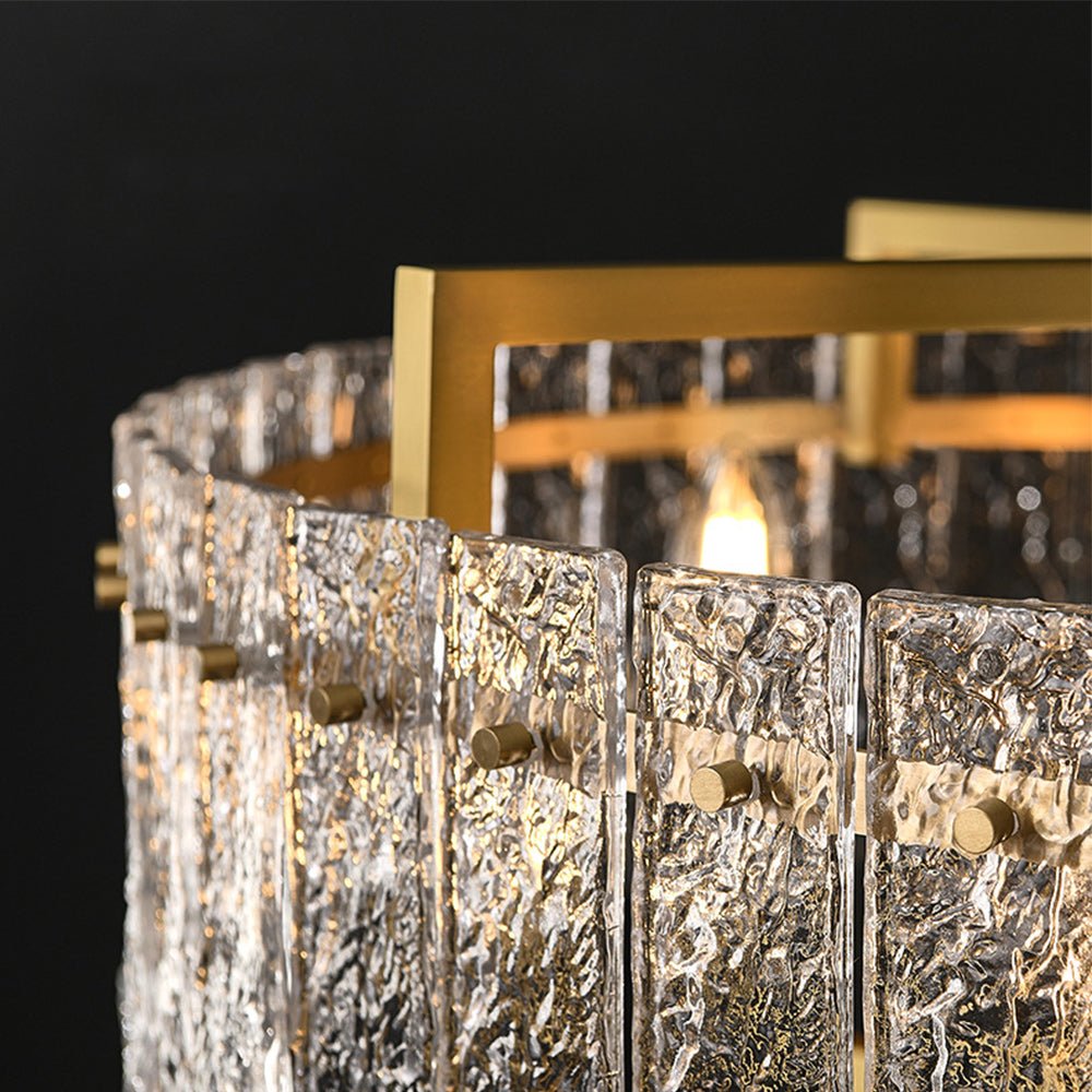 6-Light Water Textured Glass Drum Chandelier