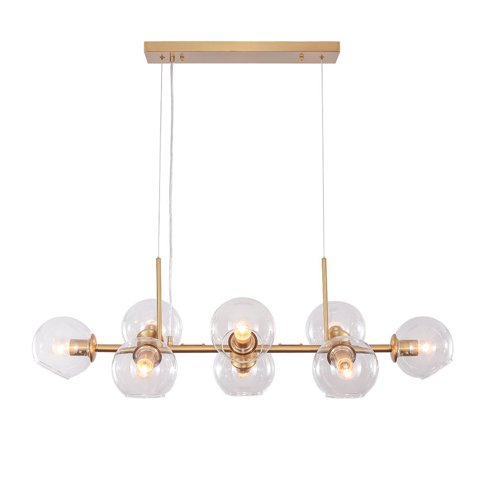 8-Light Linear Glass Globe Chandelier | 2 Colours