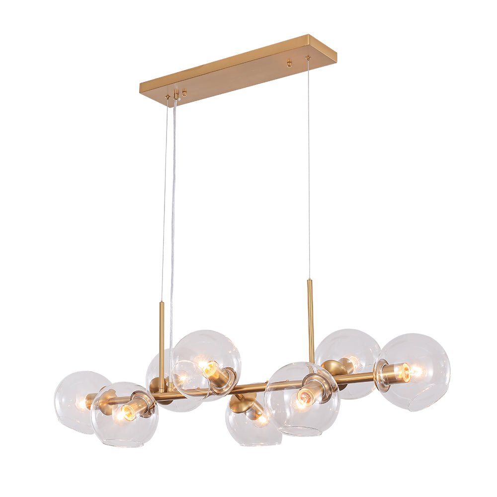 8-Light Linear Glass Globe Chandelier | 2 Colours