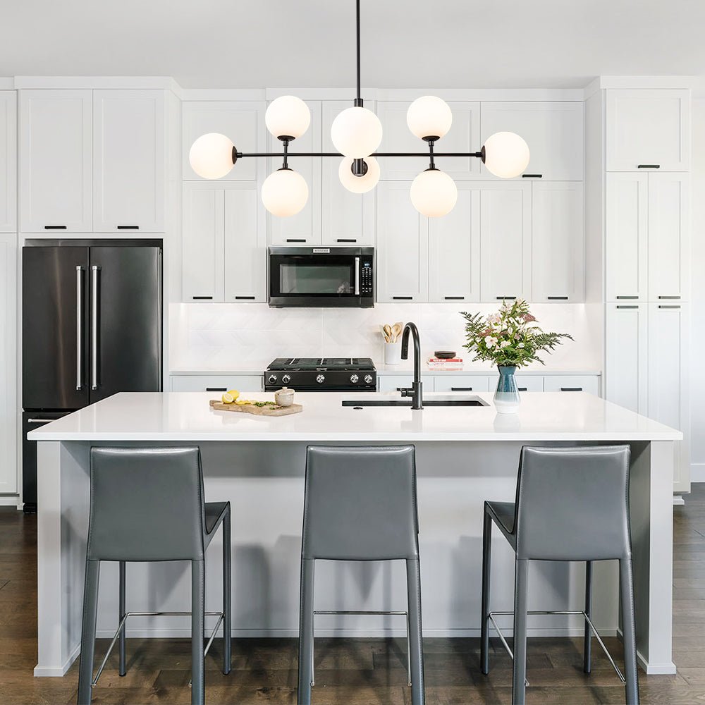 8-Light Opal Linear Chandelier | 2 Colours