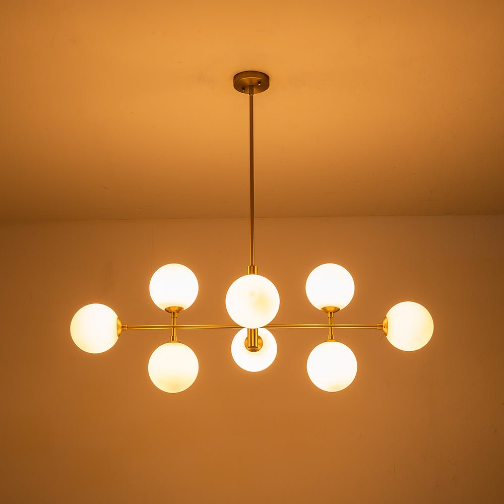 8-Light Opal Linear Chandelier | 2 Colours