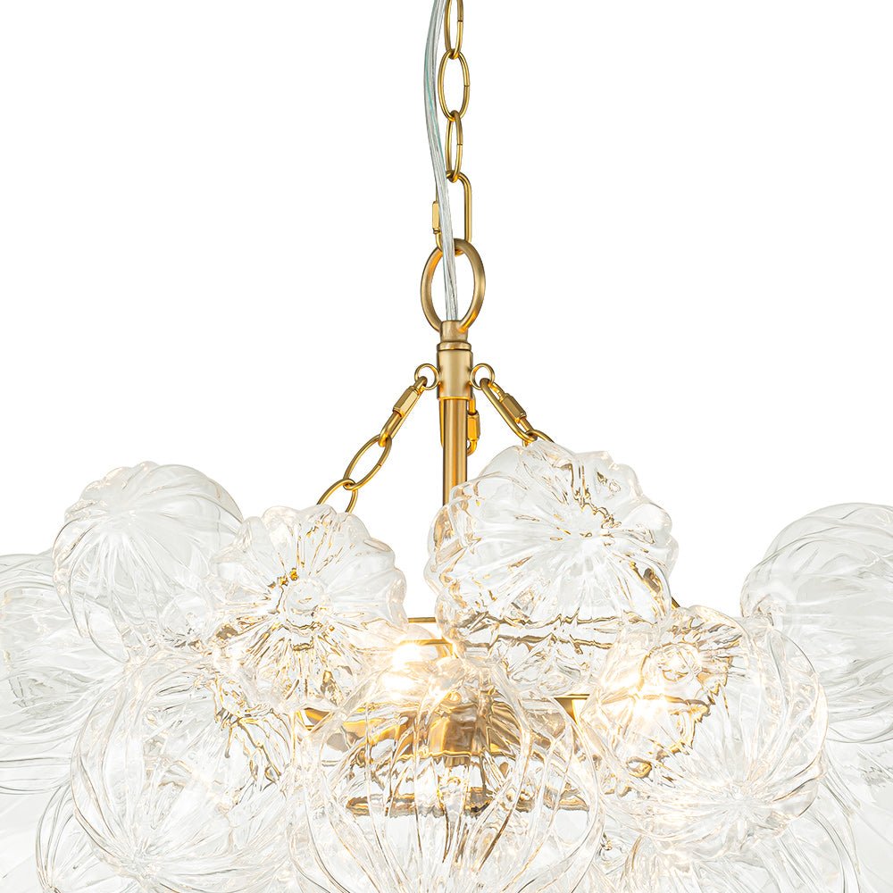 Textured Glass Globe Chandelier | 3 or 8 Lights