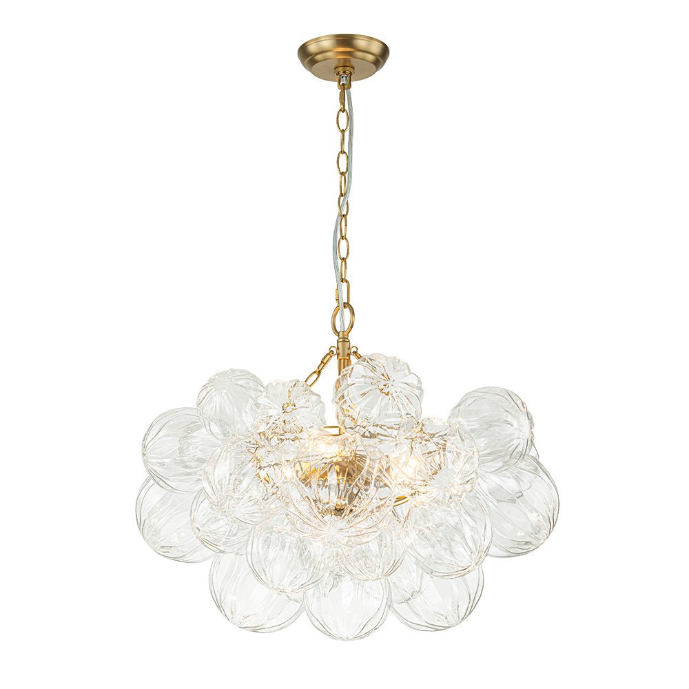 Textured Glass Globe Chandelier | 3 or 8 Lights