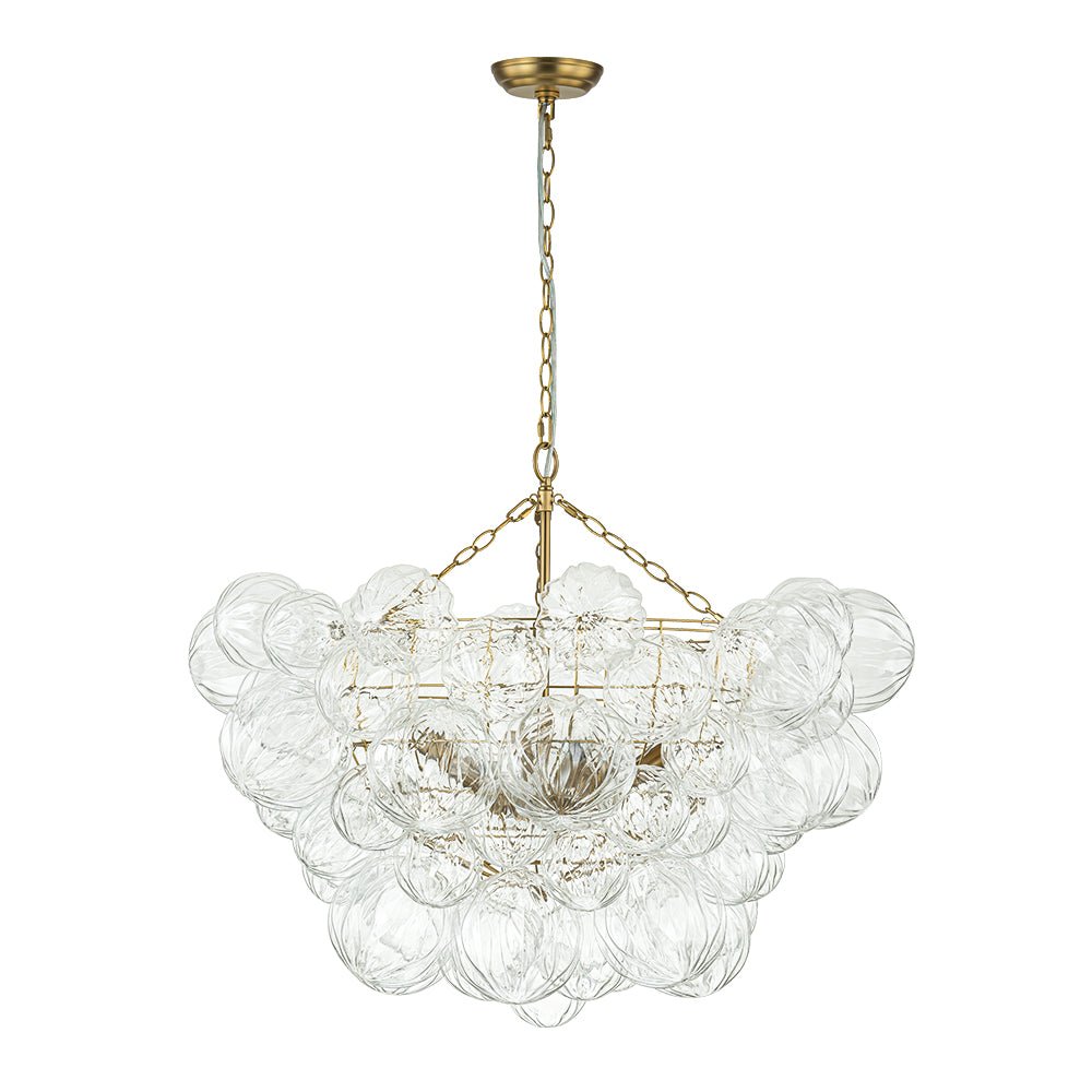 Textured Glass Globe Chandelier | 3 or 8 Lights