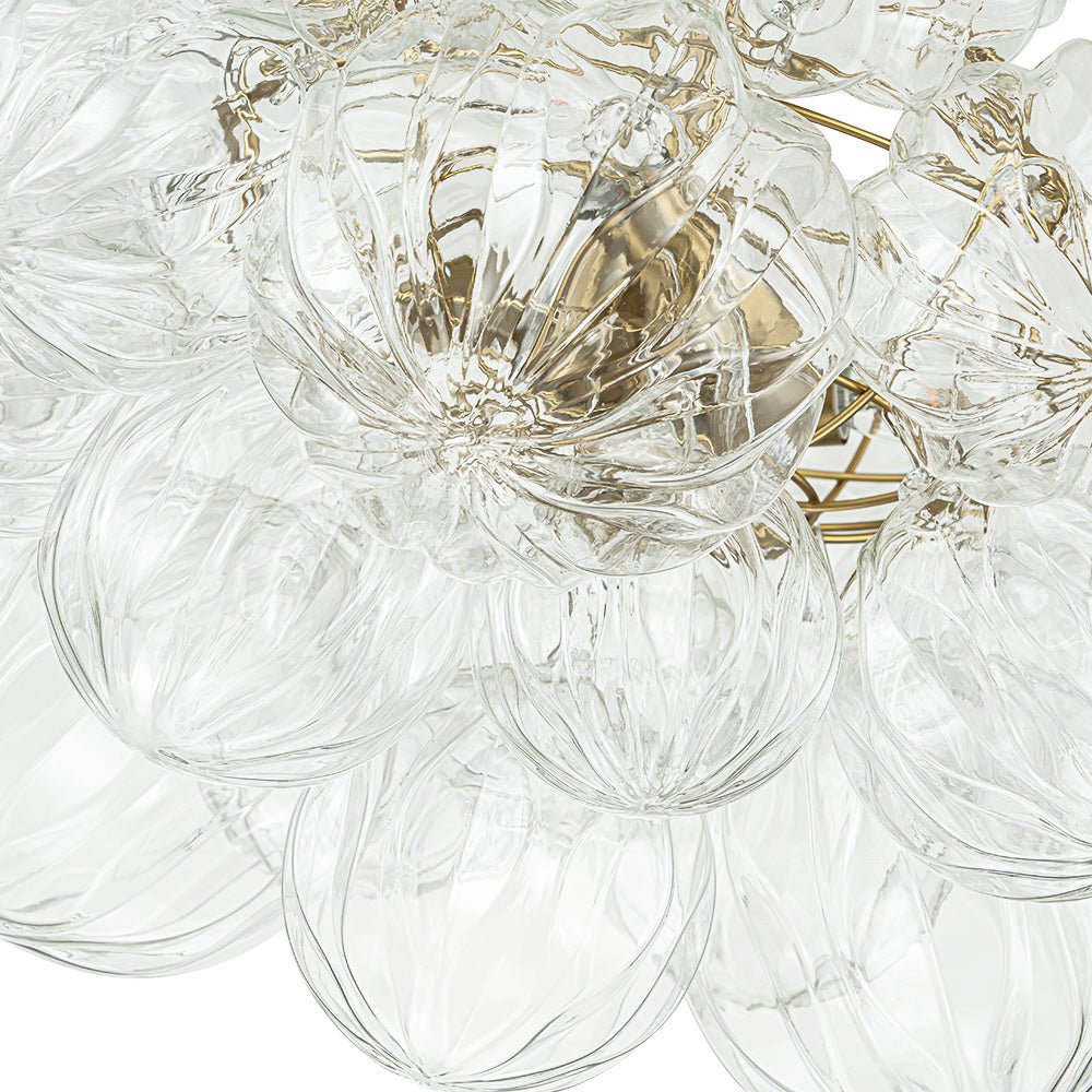 Textured Glass Globe Chandelier | 3 or 8 Lights