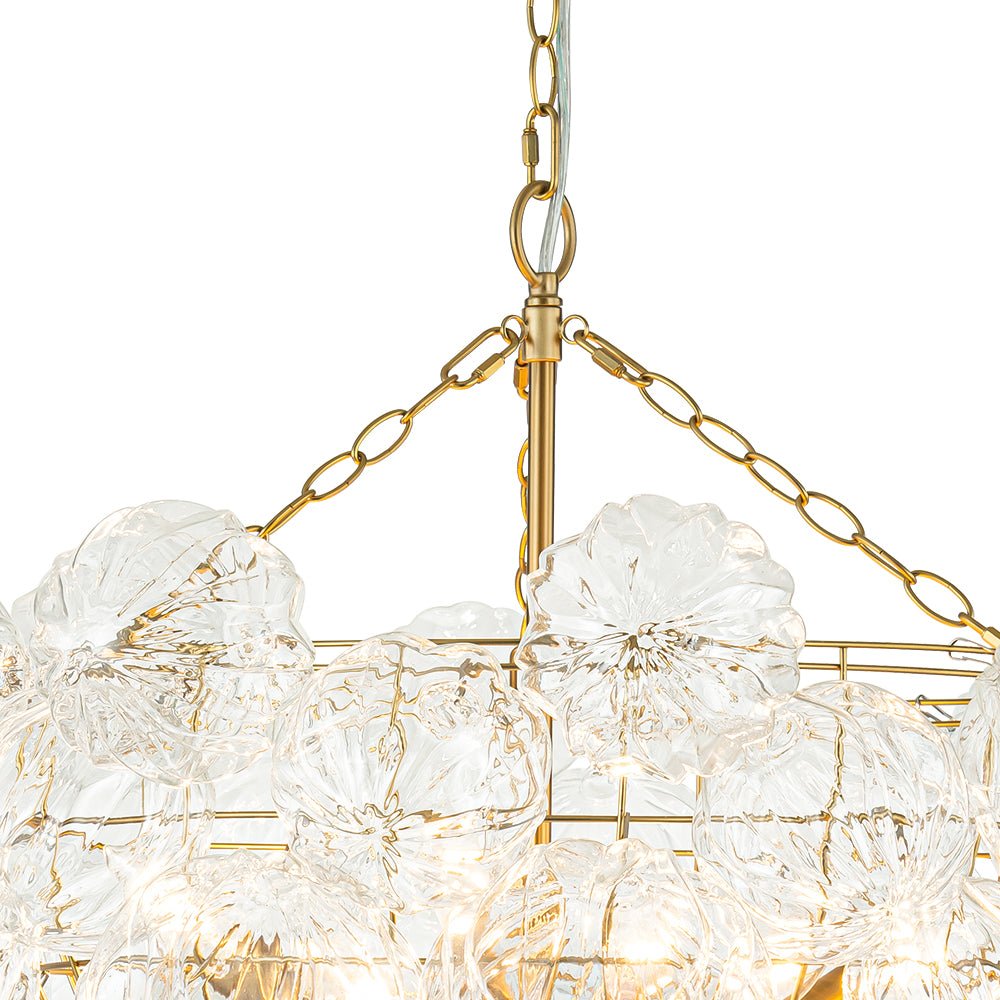 Textured Glass Globe Chandelier | 3 or 8 Lights