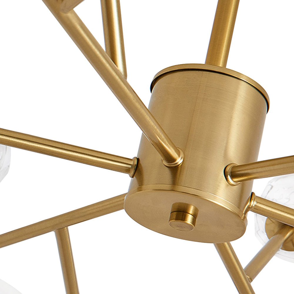 12-Light Modern Brass Crystal Sputnik Chandelier
