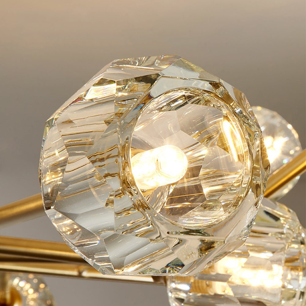 12-Light Modern Brass Crystal Sputnik Chandelier