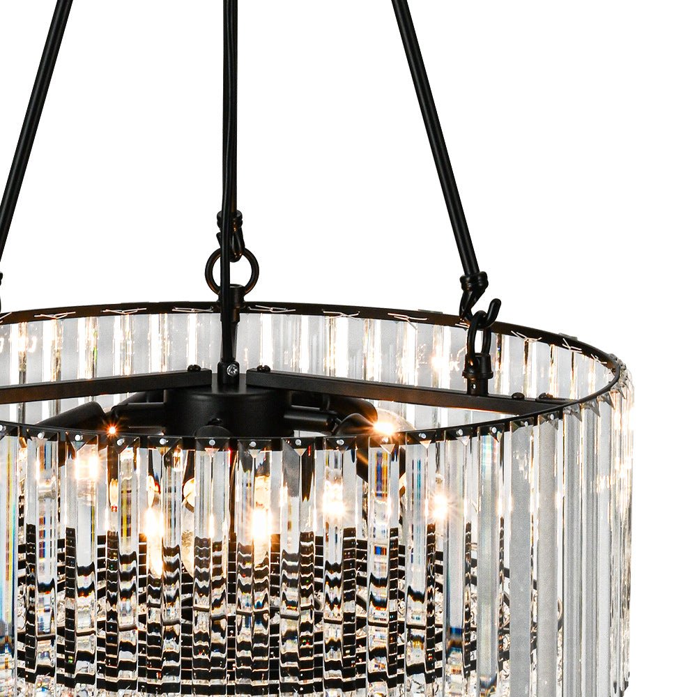 5-Light Crystal Drum Chandelier - Adjustable Rods