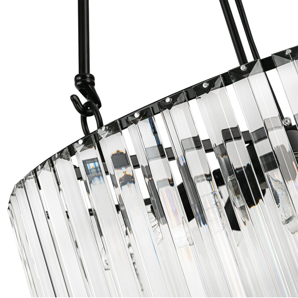 5-Light Crystal Drum Chandelier - Adjustable Rods