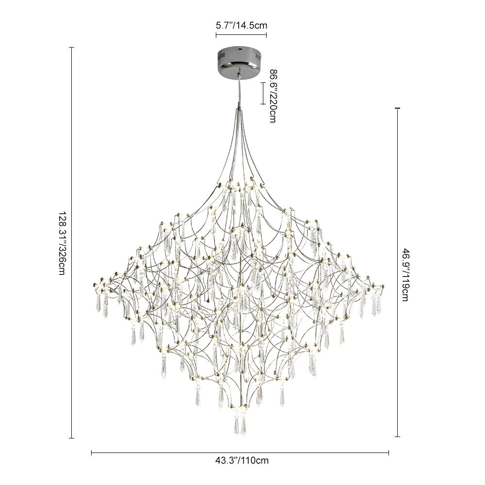 LED Crystal Firefly Branch Star Chandelier