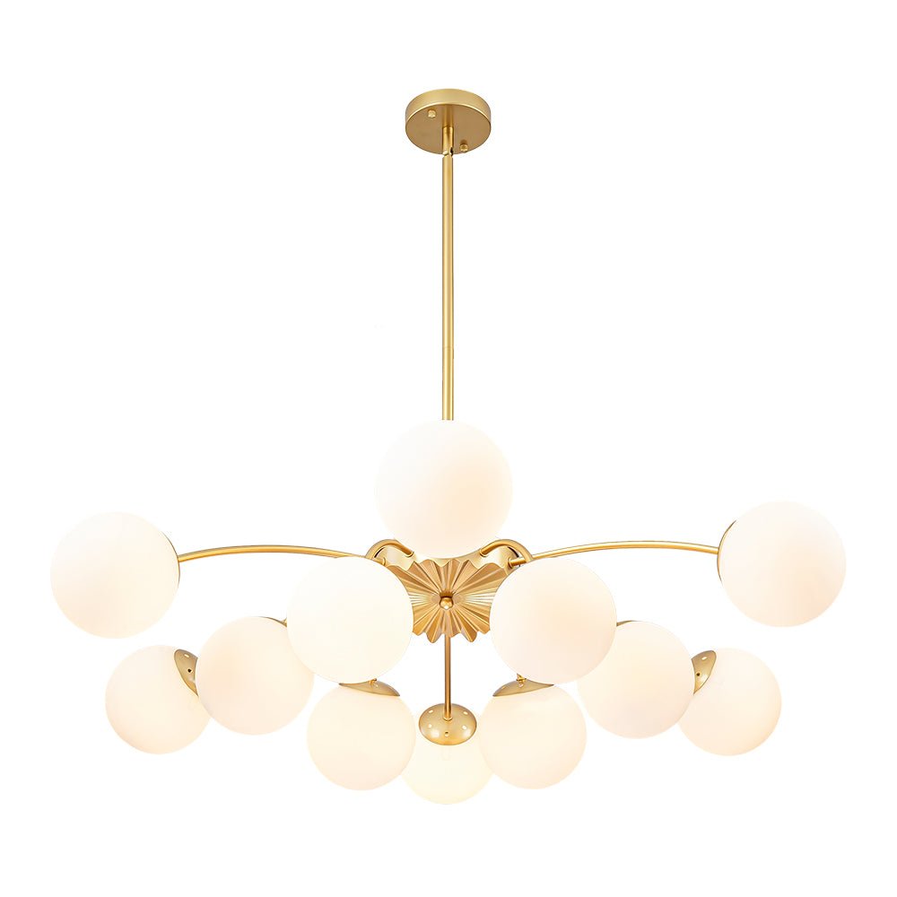 12-Light Opal Glass Globe Sputnik Chandelier