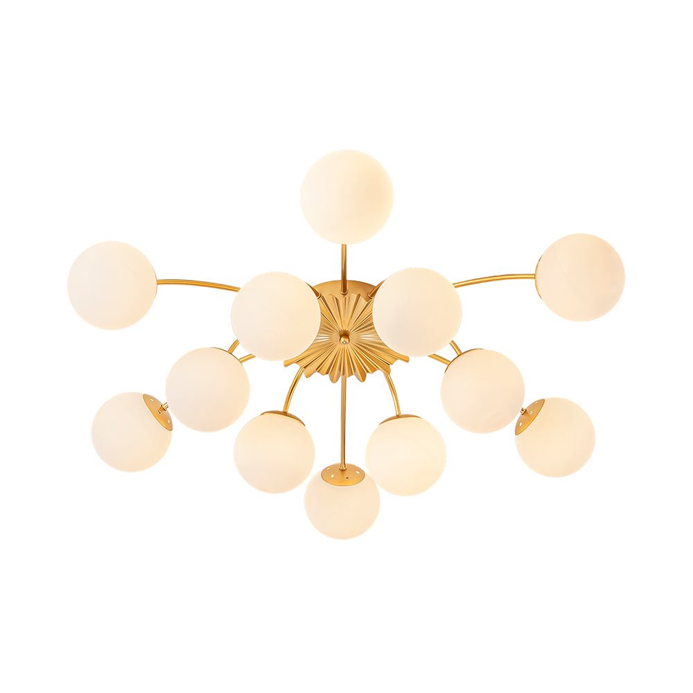 12-Light Opal Glass Globe Sputnik Chandelier