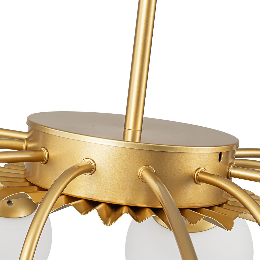 12-Light Opal Glass Globe Sputnik Chandelier