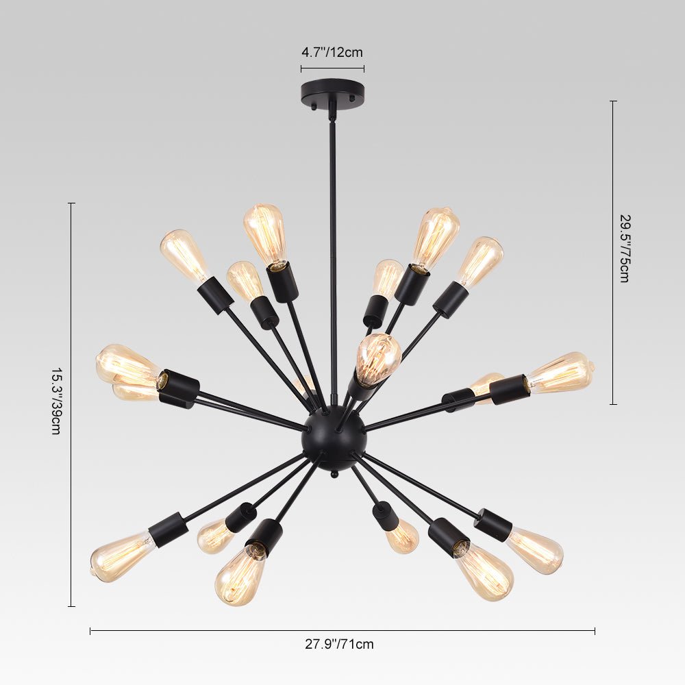 18-Light Black Sputnik Chandelier