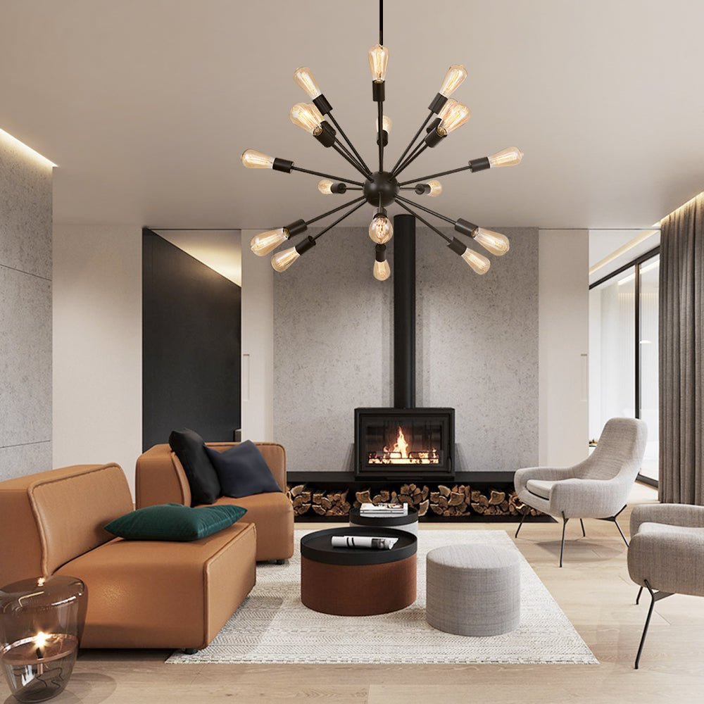 18-Light Black Sputnik Chandelier