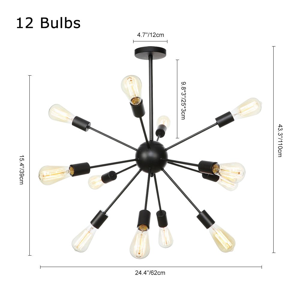Black Sputnik Chandelier | 12 or 20 Lights
