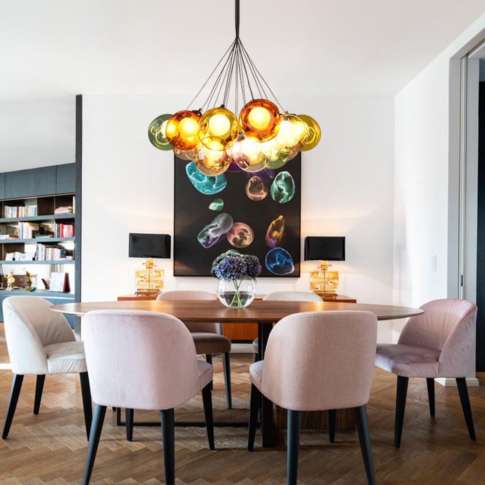 Multi-Color Glass Cluster Chandelier | 2 Tunes