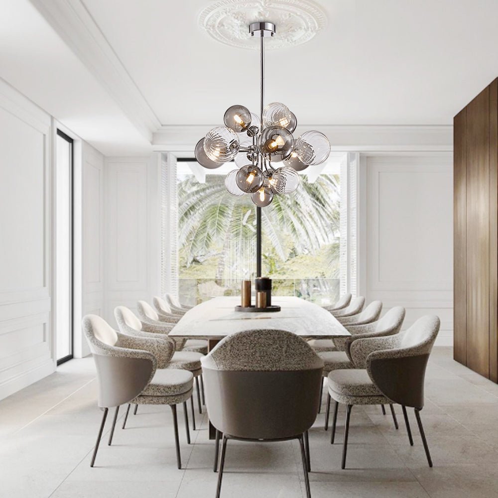 Tiered Smoky Glass Bubble Chandelier | 2 Sizes