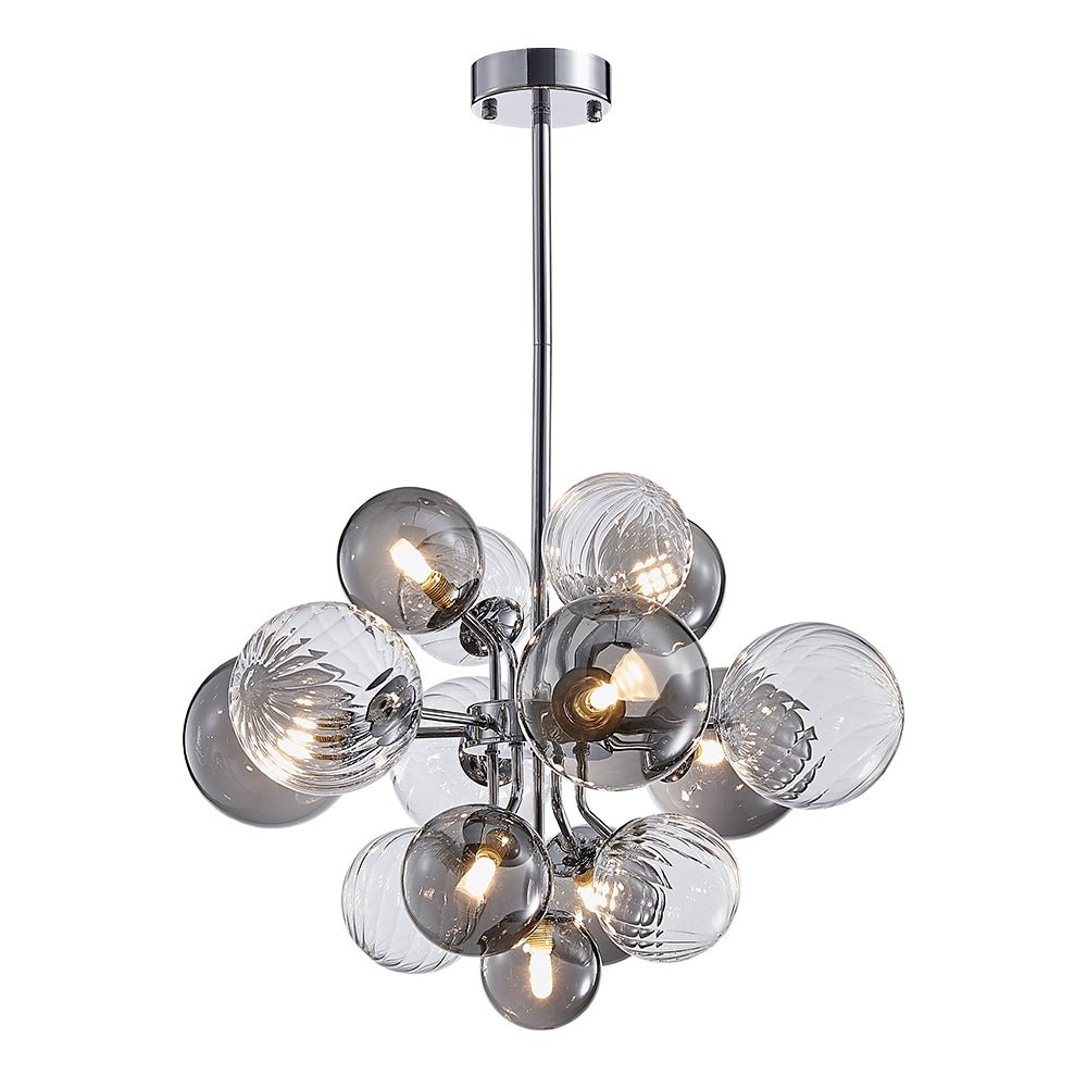 Tiered Smoky Glass Bubble Chandelier | 2 Sizes