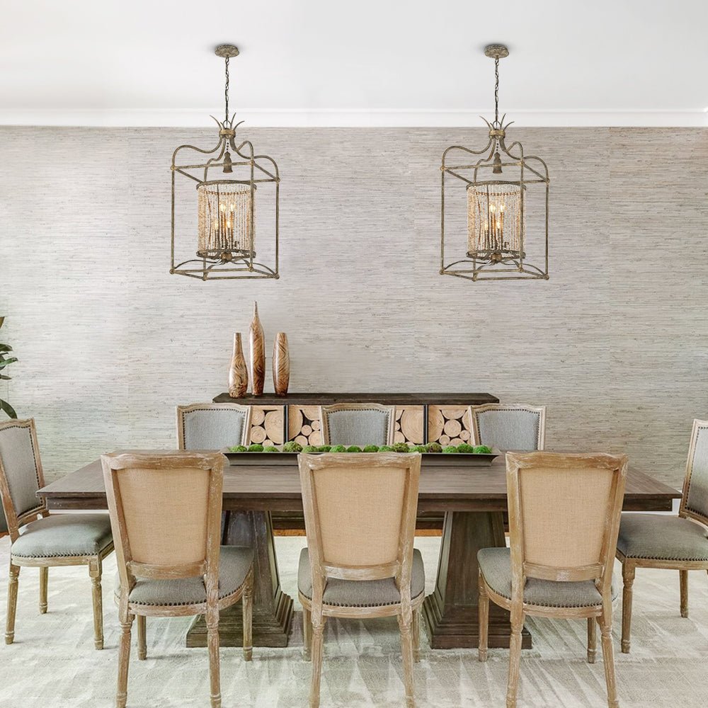 4-Light Rustic Lantern Chandelier