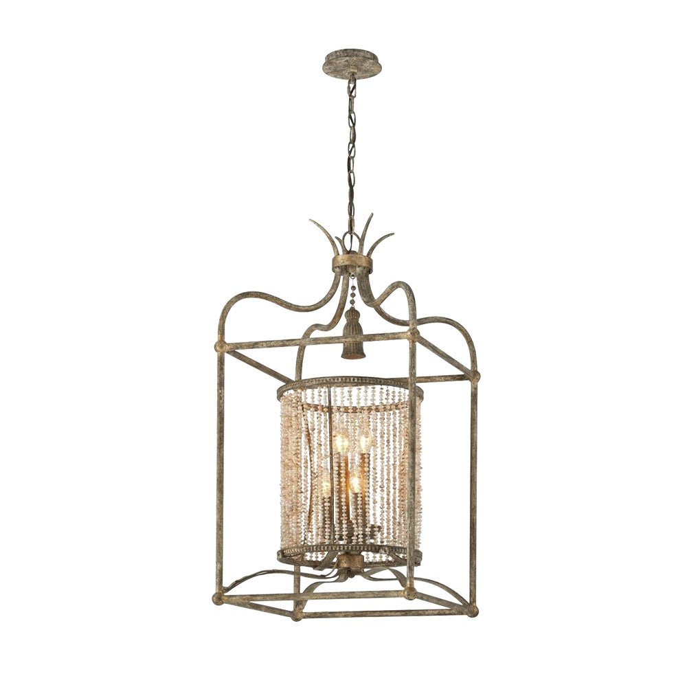 4-Light Rustic Lantern Chandelier