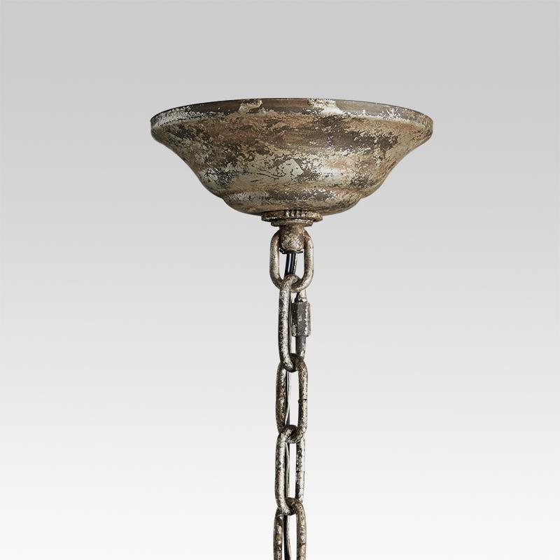 6-Light Distressed Silver Crystal Chandelier