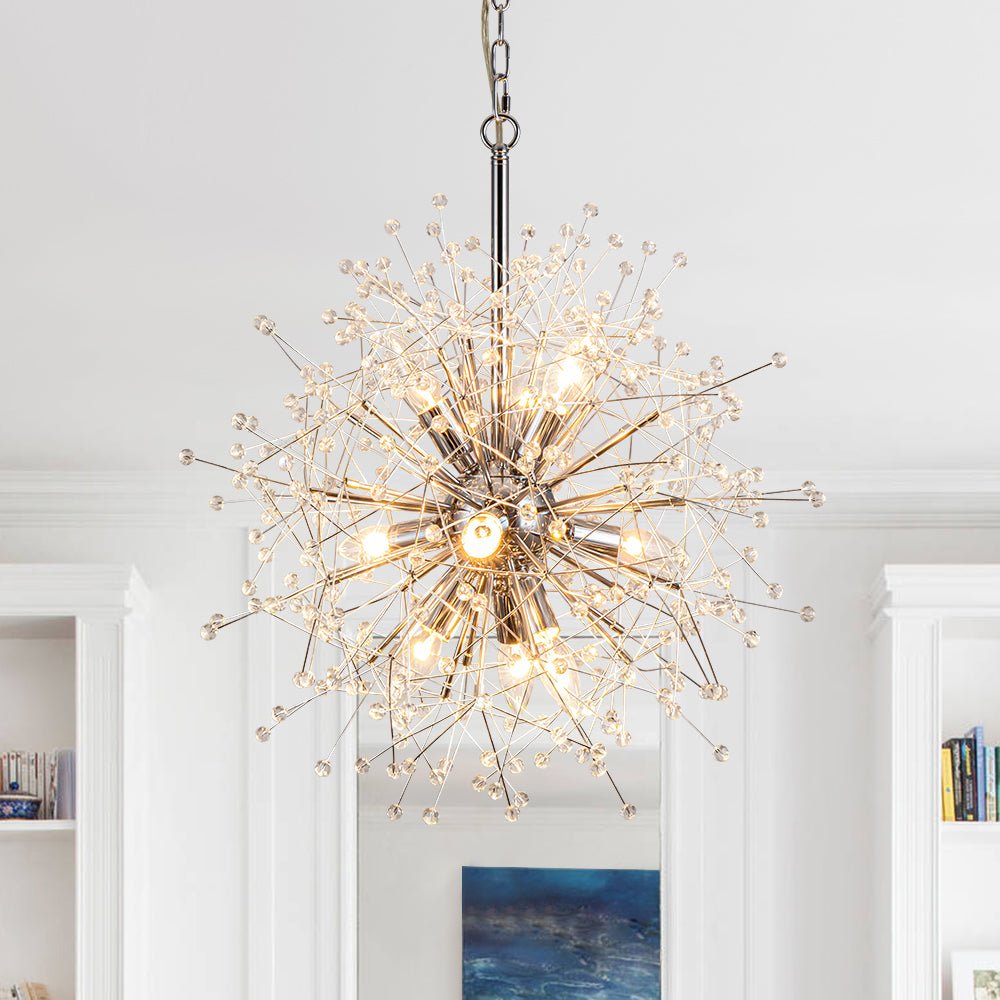 9-Light Sputnik Sphere Dandelion Crystal Chandelier