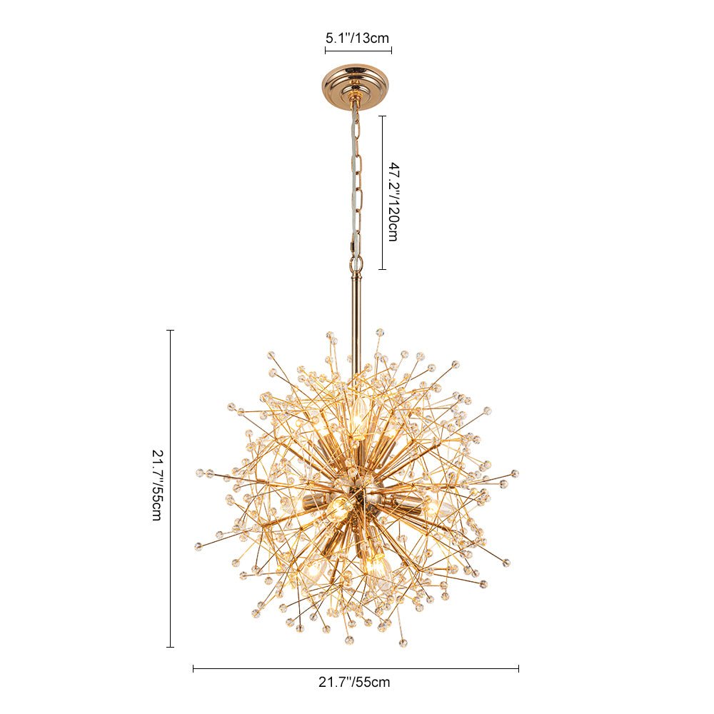 9-Light Sputnik Sphere Dandelion Crystal Chandelier