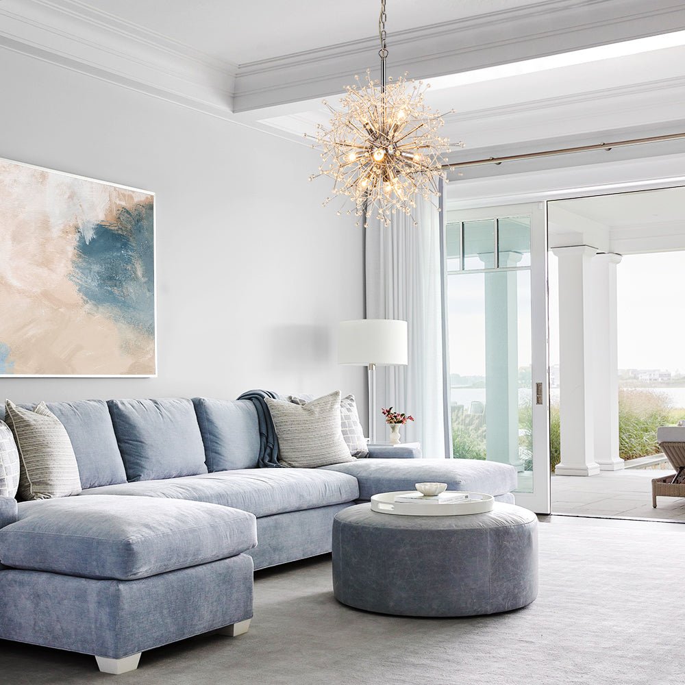 9-Light Sputnik Sphere Dandelion Crystal Chandelier