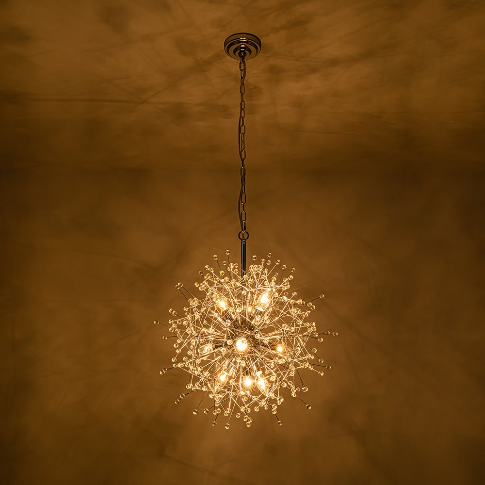 9-Light Sputnik Sphere Dandelion Crystal Chandelier