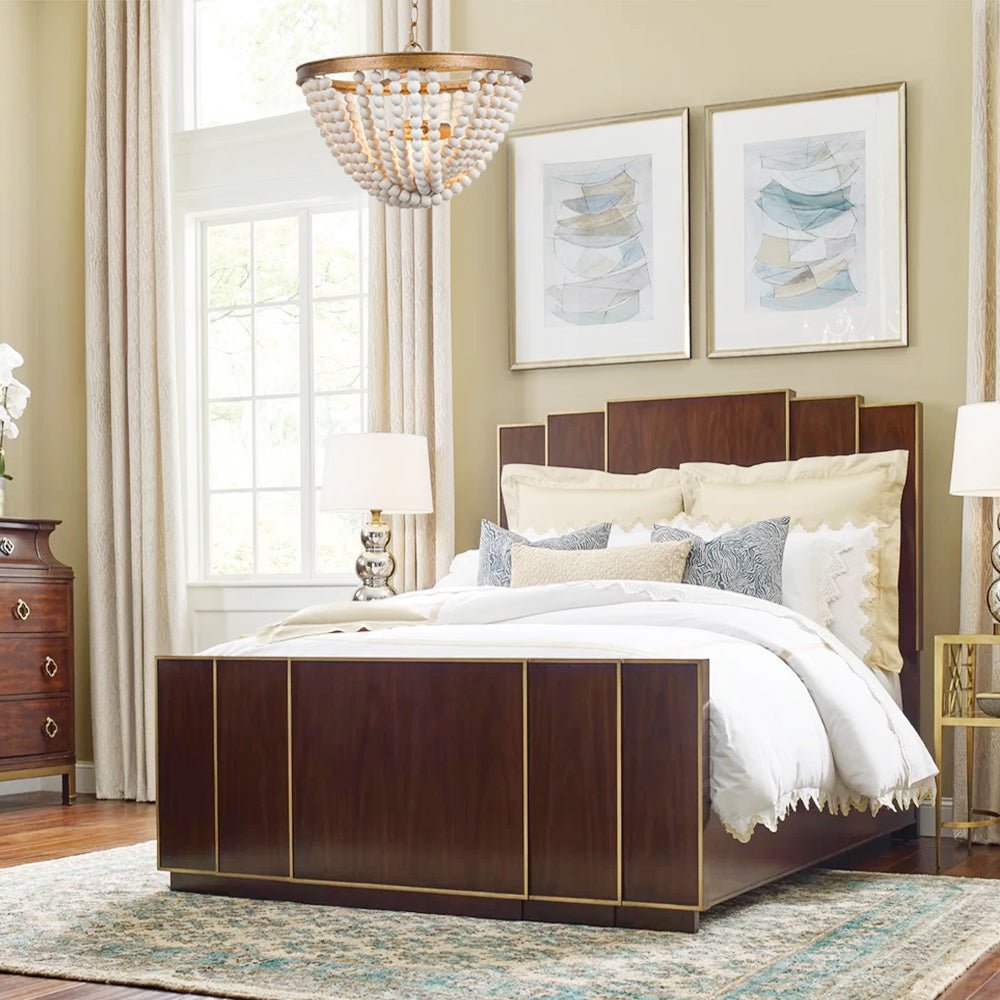 3-Light Bohemian Wood Bead Chandelier