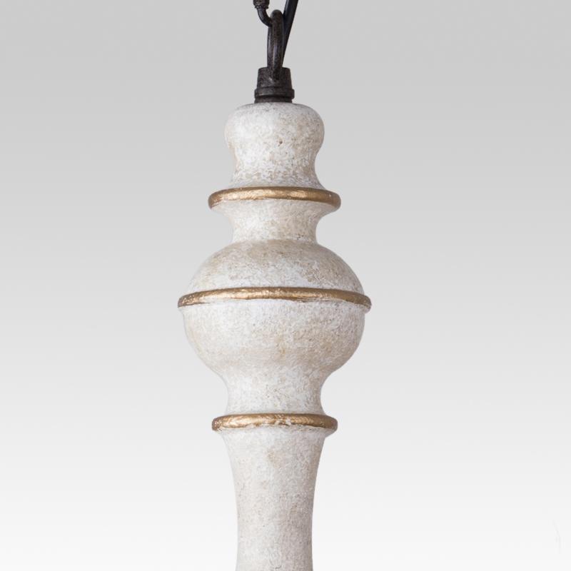 Chic 6-Light Distressed White Candle Chandelier
