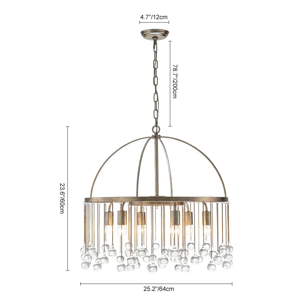 6-Light Vintage Luxe Crystal Chandelier