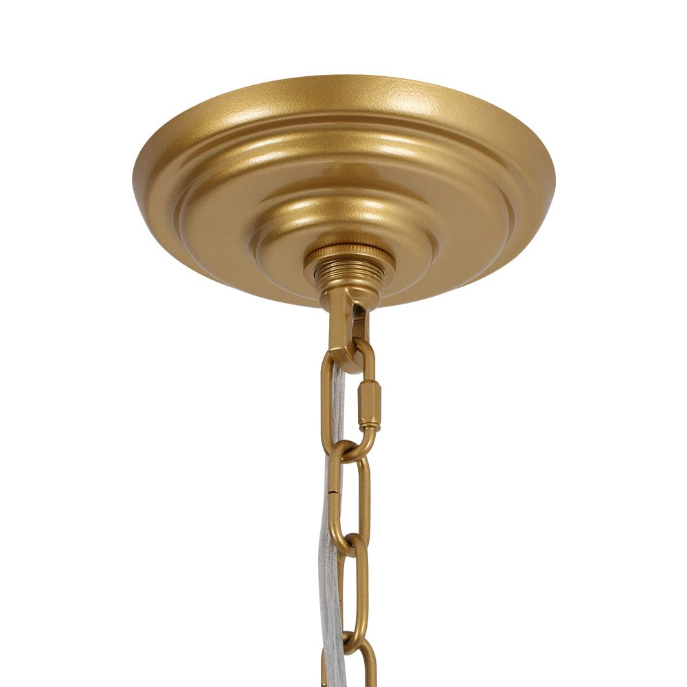 6-Light Gold Five-Leaf Clover Blossom Chandelier