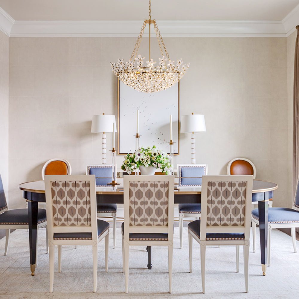 6-Light Gold Five-Leaf Clover Blossom Chandelier