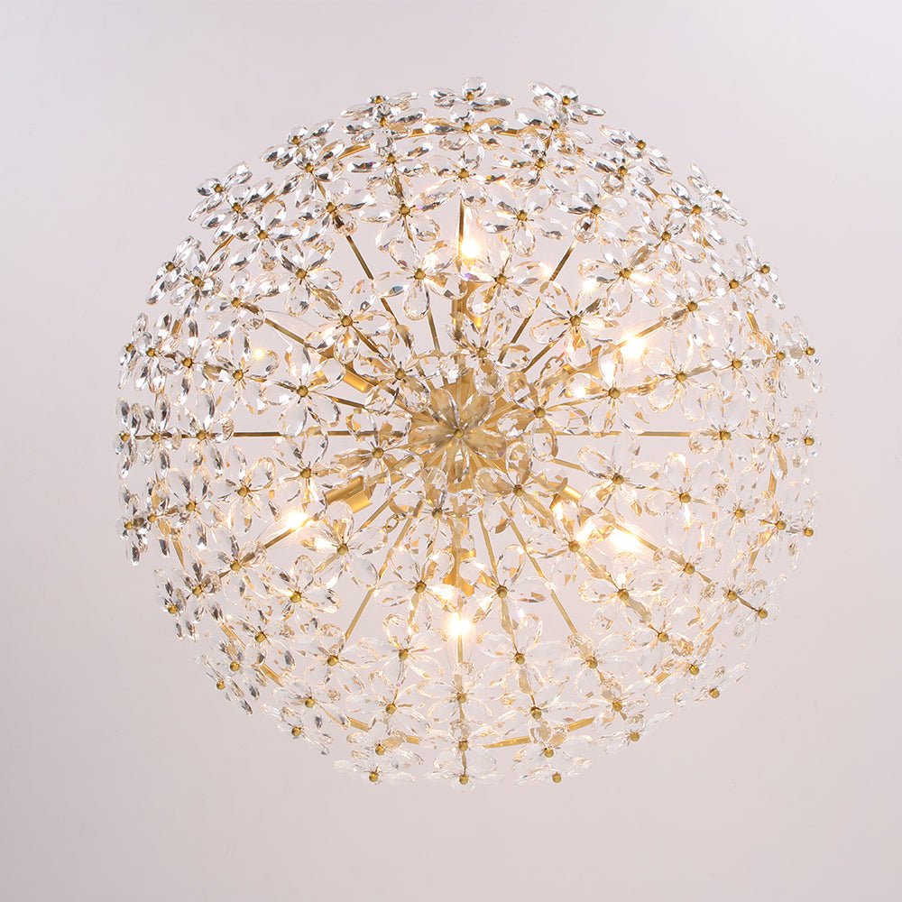 6-Light Gold Five-Leaf Clover Blossom Chandelier