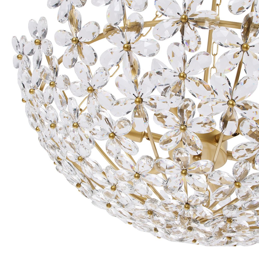 6-Light Gold Five-Leaf Clover Blossom Chandelier