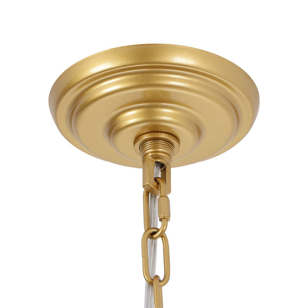 6-Light Gold Plum Blossom Basket Chandelier