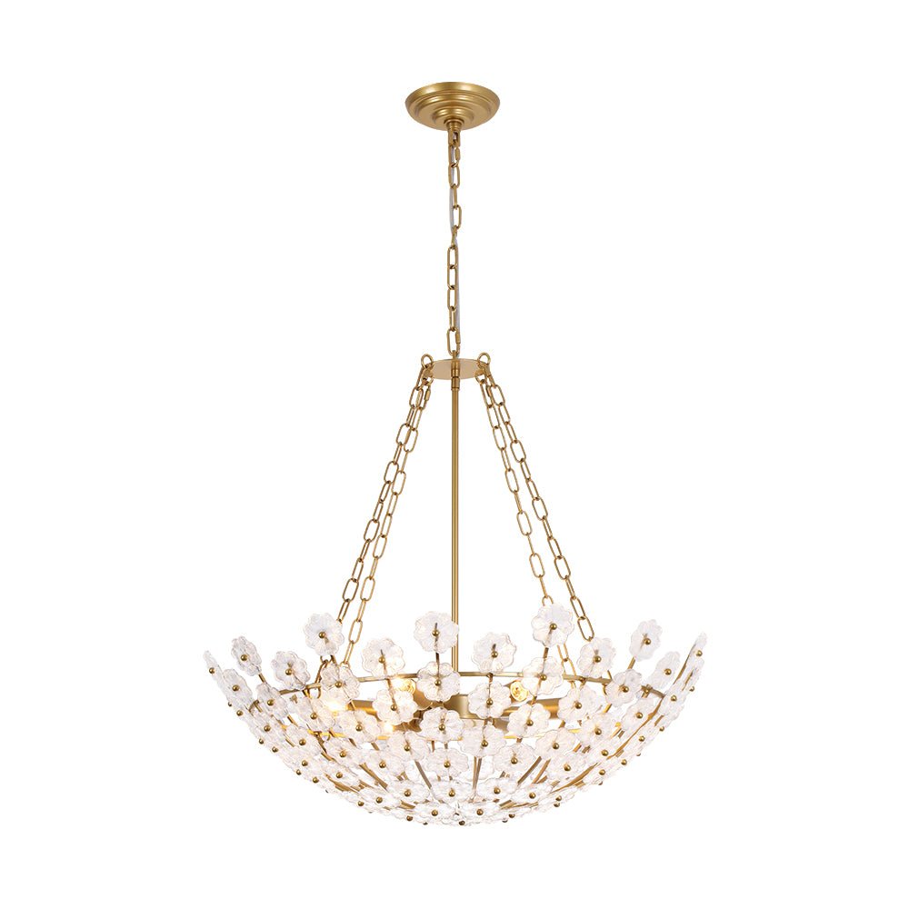 6-Light Gold Plum Blossom Basket Chandelier