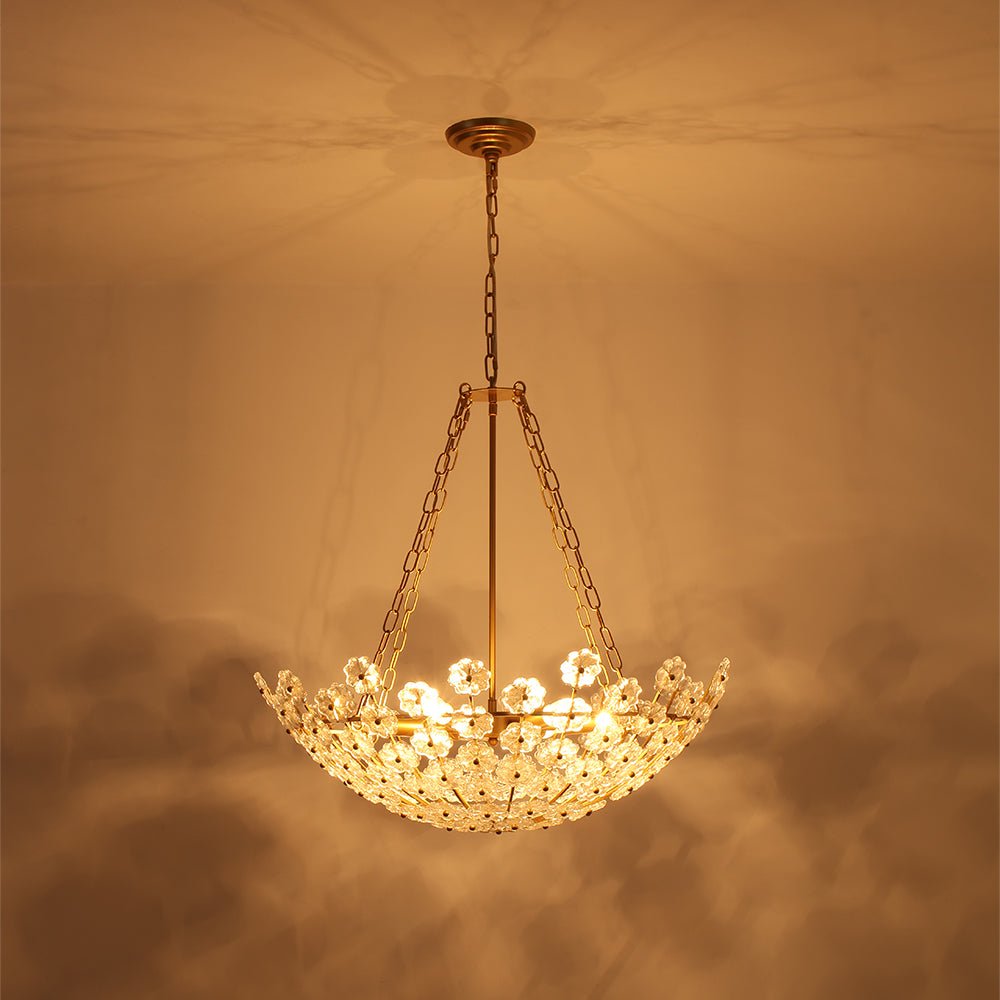 6-Light Gold Plum Blossom Basket Chandelier
