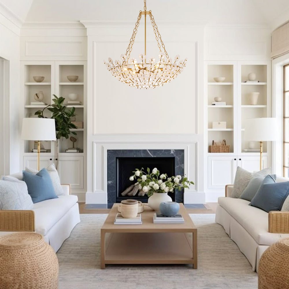 6-Light Gold Plum Blossom Basket Chandelier