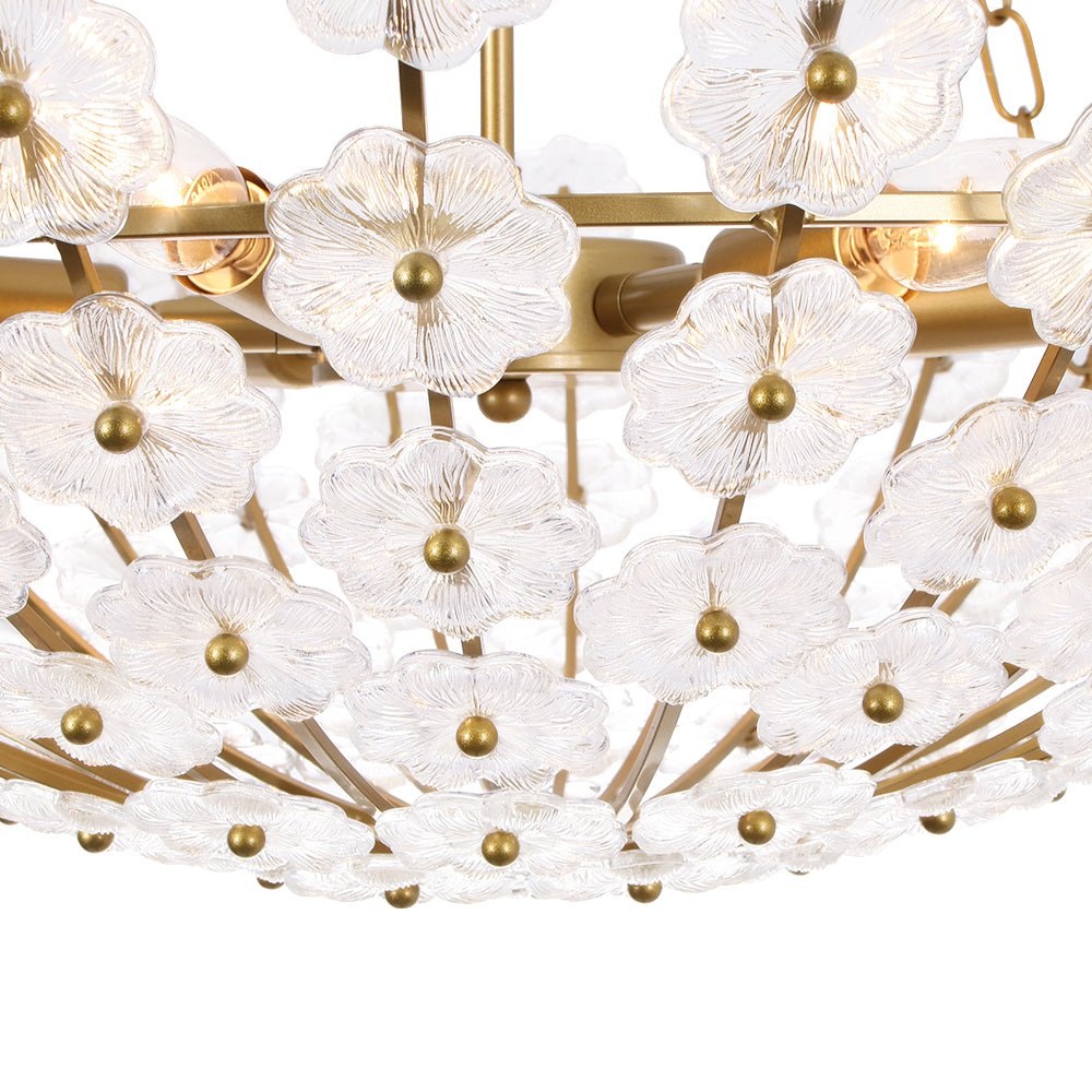 6-Light Gold Plum Blossom Basket Chandelier