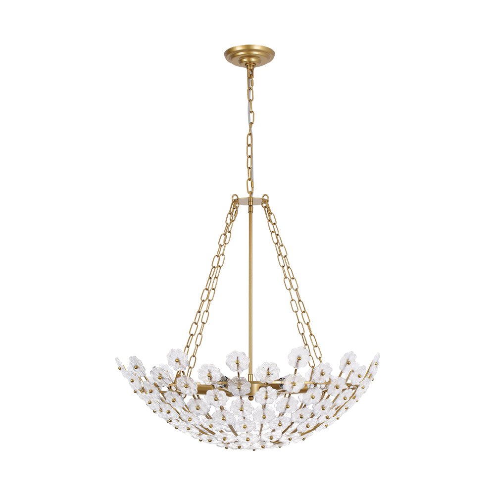 6-Light Gold Plum Blossom Basket Chandelier