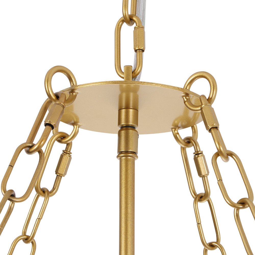 6-Light Gold Plum Blossom Basket Chandelier