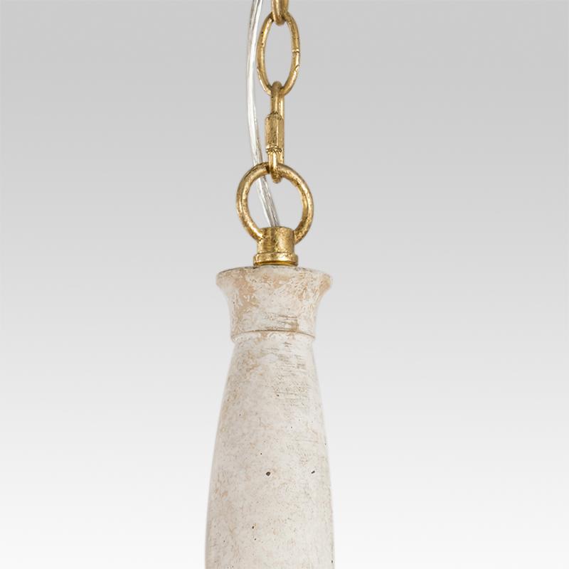 6-Light White French Country Chandelier