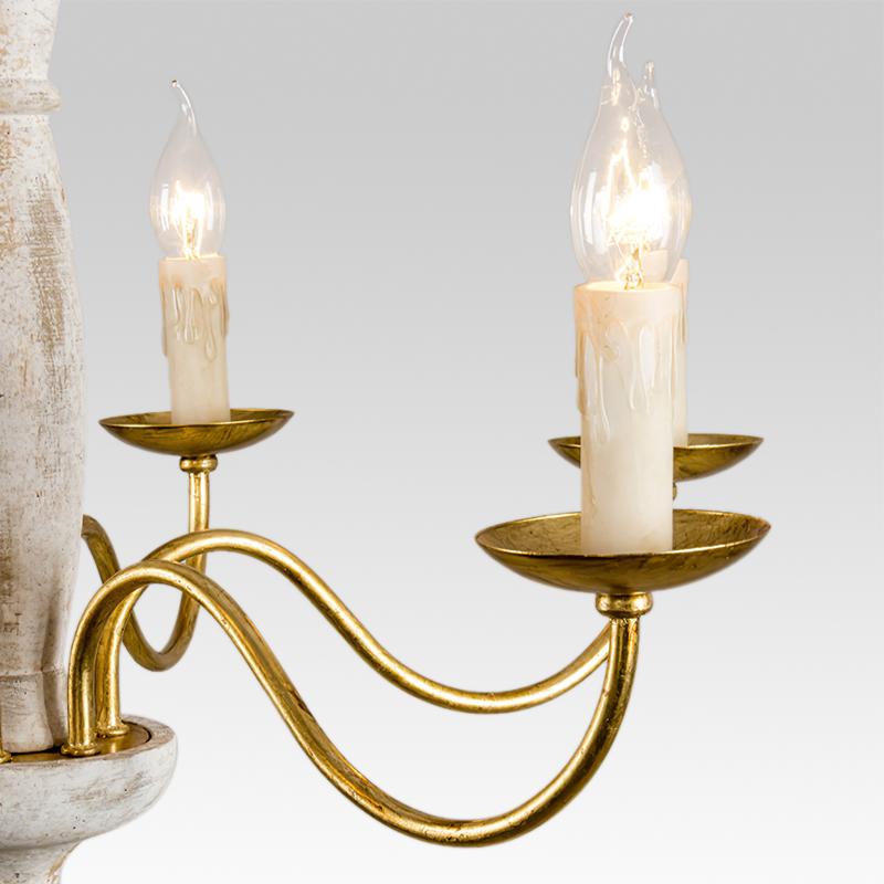 6-Light White French Country Chandelier