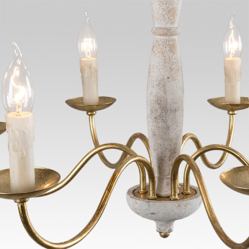 6-Light White French Country Chandelier