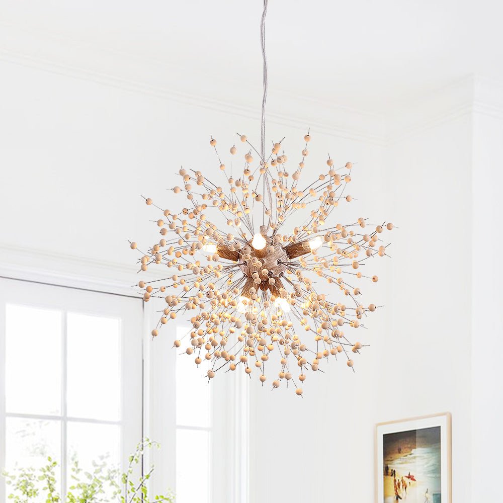Boho Wooden Beaded Dandelion Chandelier | 2 Sizes