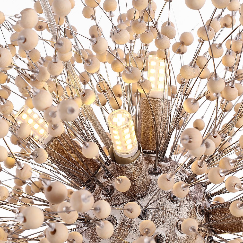 Boho Wooden Beaded Dandelion Chandelier | 2 Sizes